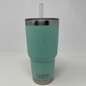 YETI Rambler Stainless Steel 24oz Tumbler Sea Foam w/ Lid and Straw